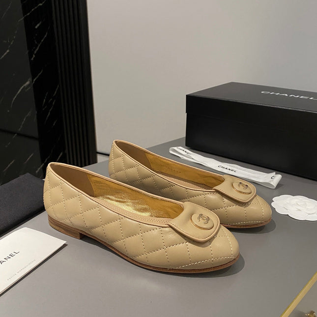 BALLET FLAT BEIGE CREAM LAMBSKIN