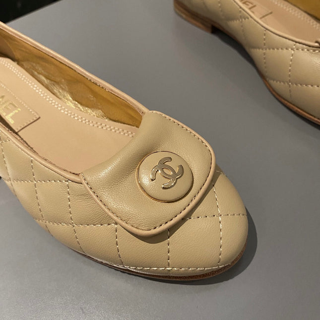 BALLET FLAT BEIGE CREAM LAMBSKIN