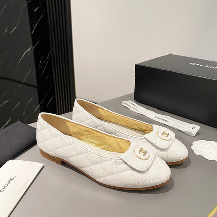 BALLET FLAT WHITE LAMBSKIN