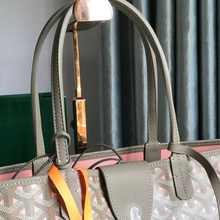 SAINT LOUIS PM 34 IN GREY MIX PINK GOYARDINE CANVAS AND CALFSKIN