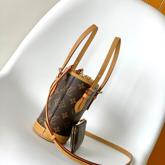 NANO BUCKET 13 BROWN MONOGRAM CANVAS