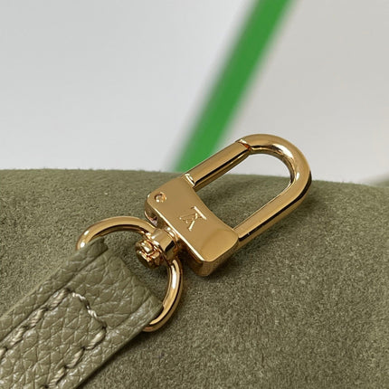 NEVERFULL MM 32 KHAKI CREAM MONOGRAM EMPREINTE LEATHER