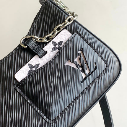 MARELLINI 19 BLACK EPI GRAINED LEATHER