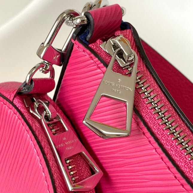 MARELLINI 19 DARK PINK EPI GRAINED LEATHER