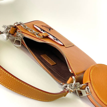 MARELLINI 19 BROWN EPI GRAINED LEATHER