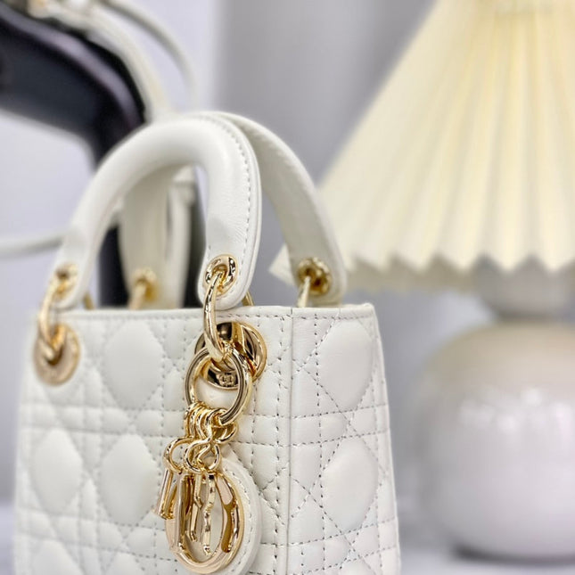 MICRO LADY 12 BAG IN WHITE LAMBSKIN