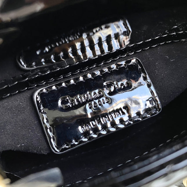 MICRO LADY 12 BAG IN GLOSSY BLACK LAMBSKIN
