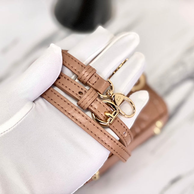 MICRO LADY 12 BAG IN CAMEL BEIGE LAMBSKIN