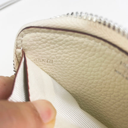 HM SILK'IN SHORT WALLET 11.5 WHITE GRAINED CALFSKIN