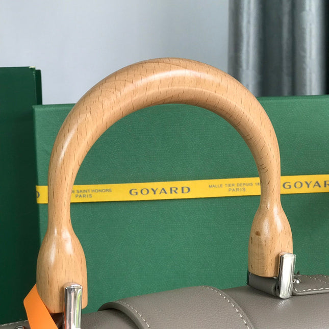 SAÏGON PM BAG 28 IN DESERT GOYARDINE CANVAS AND CALFSKIN