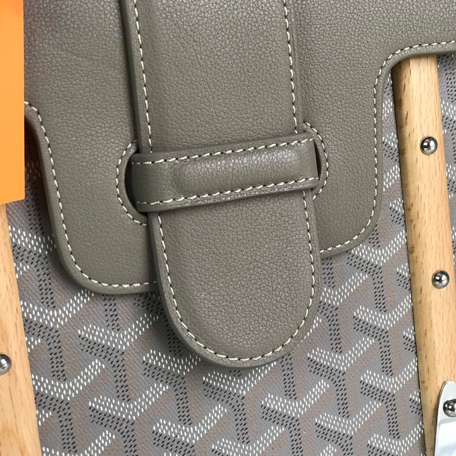 SAÏGON PM BAG 28 IN DESERT GOYARDINE CANVAS AND CALFSKIN