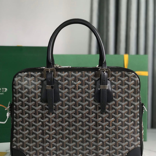 AMBASSADE DOCUMENT CASE 35 IN BLACK GOYARDINE CANVAS