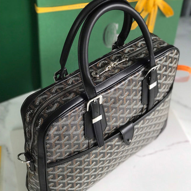 AMBASSADE DOCUMENT CASE 35 IN BLACK GOYARDINE CANVAS
