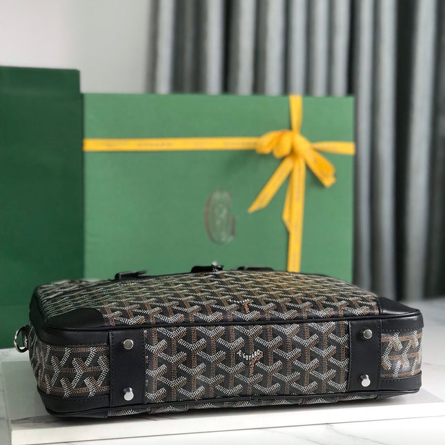 AMBASSADE DOCUMENT CASE 35 IN BLACK GOYARDINE CANVAS