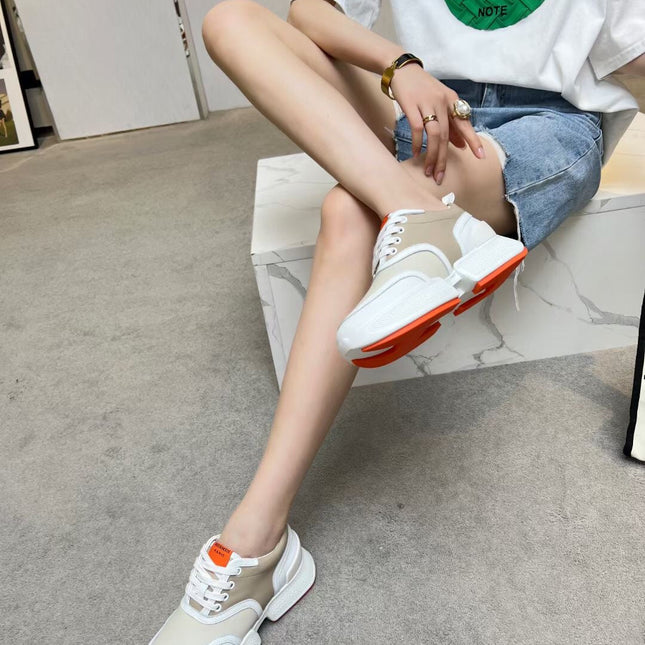 GIGA SNEAKER CARAMEL MIX LIGHT GRAY CALFSKIN