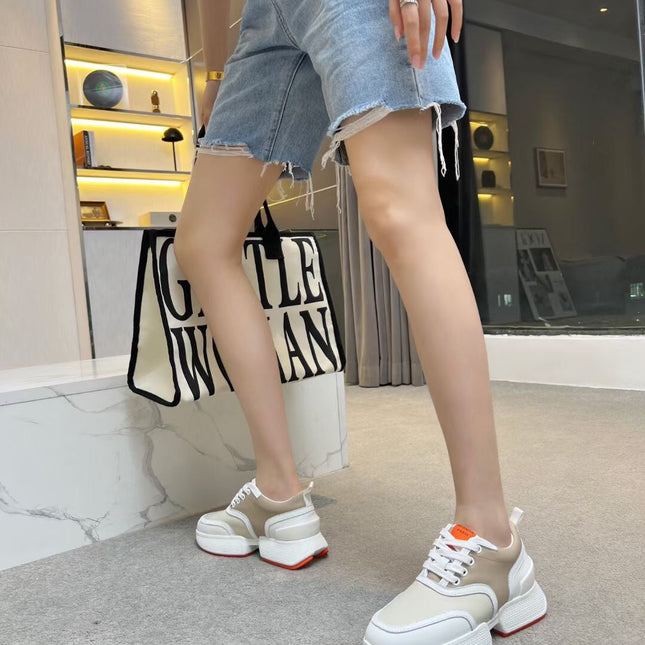 GIGA SNEAKER CARAMEL MIX LIGHT GRAY CALFSKIN