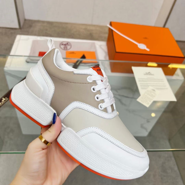 GIGA SNEAKER CARAMEL MIX LIGHT GRAY CALFSKIN