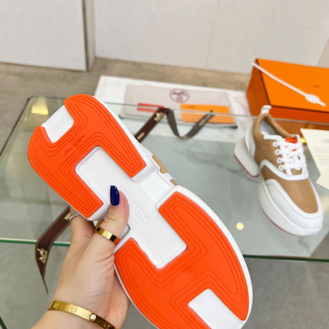 GIGA SNEAKER CARAMEL MIX WHITE CALFSKIN