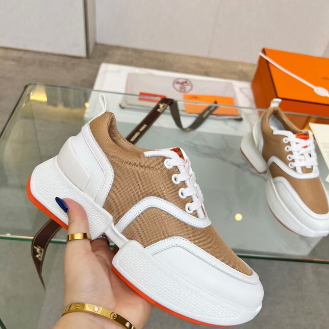 GIGA SNEAKER CARAMEL MIX WHITE CALFSKIN