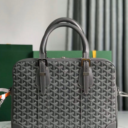 AMBASSADE DOCUMENT CASE 35 IN GRAY GOYARDINE CANVAS