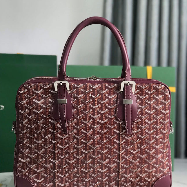 AMBASSADE DOCUMENT CASE 35 IN WINE RED GOYARDINE CANVAS