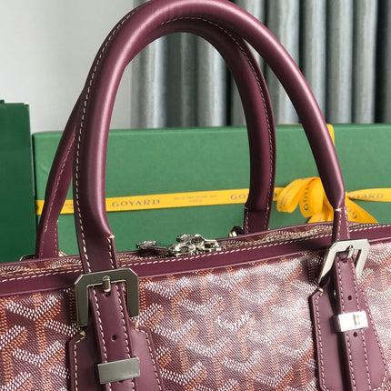 AMBASSADE DOCUMENT CASE 35 IN WINE RED GOYARDINE CANVAS
