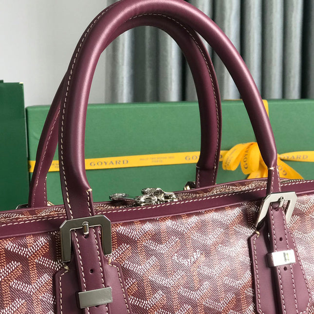 AMBASSADE DOCUMENT CASE 35 IN WINE RED GOYARDINE CANVAS