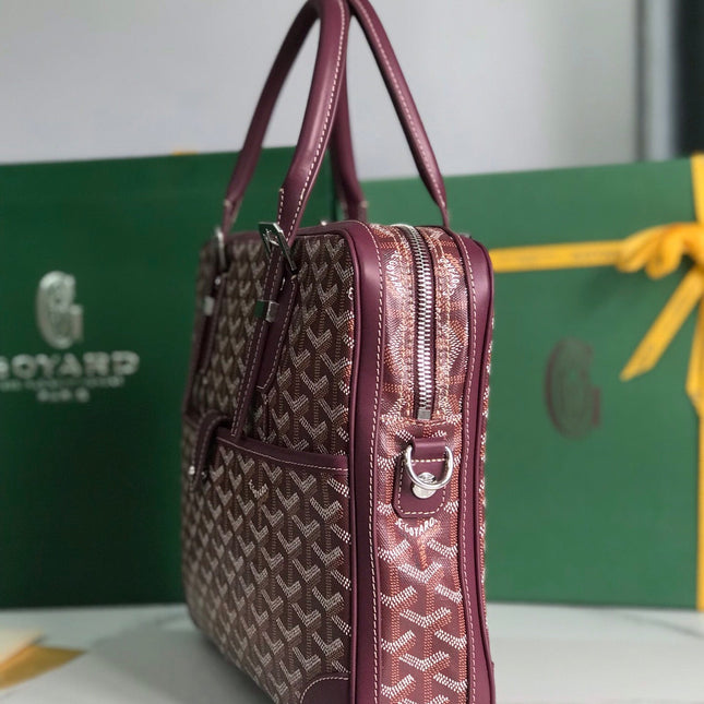 AMBASSADE DOCUMENT CASE 35 IN WINE RED GOYARDINE CANVAS