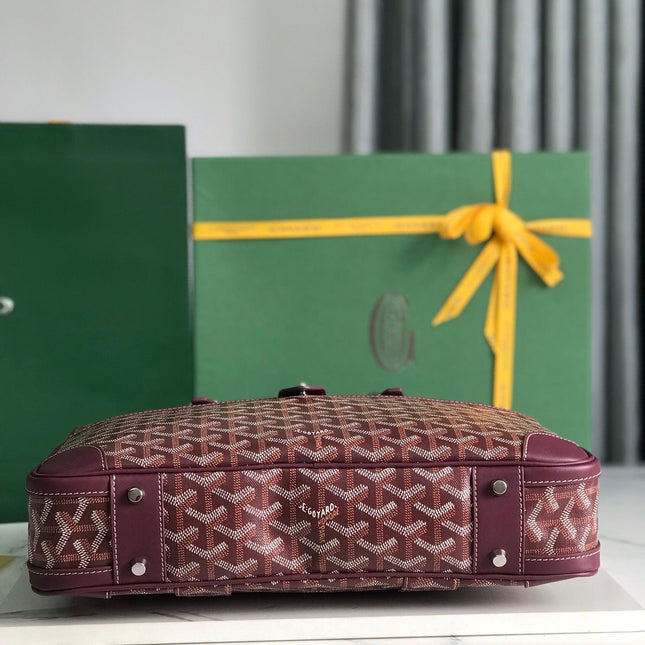AMBASSADE DOCUMENT CASE 35 IN WINE RED GOYARDINE CANVAS