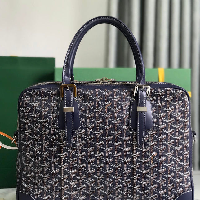 AMBASSADE DOCUMENT CASE 35 IN NAVY BLUE GOYARDINE CANVAS