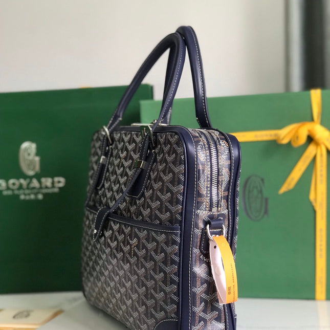 AMBASSADE DOCUMENT CASE 35 IN NAVY BLUE GOYARDINE CANVAS