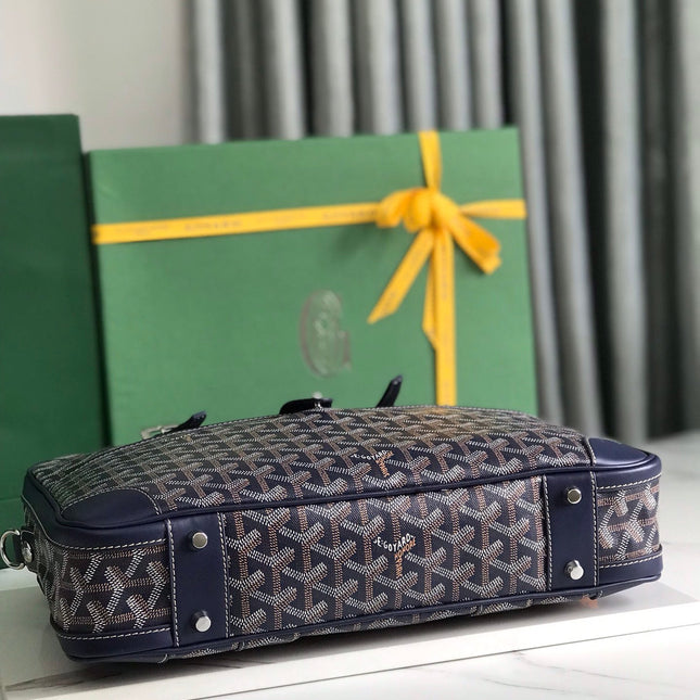 AMBASSADE DOCUMENT CASE 35 IN NAVY BLUE GOYARDINE CANVAS