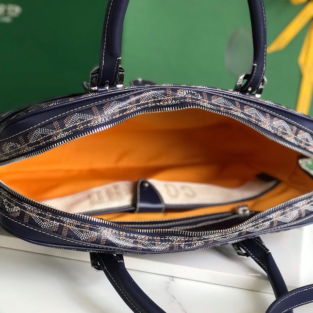 AMBASSADE DOCUMENT CASE 35 IN NAVY BLUE GOYARDINE CANVAS