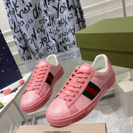GG ACE GG SUPREME TRAINER BRIGHT PINK CALFSKIN