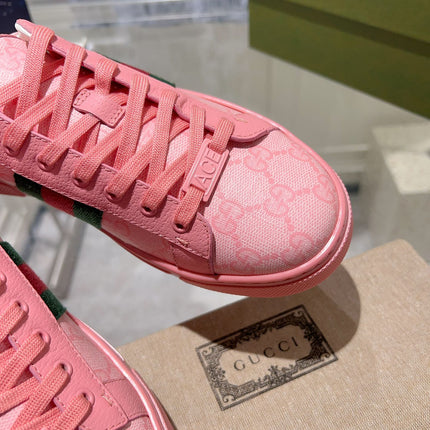 GG ACE GG SUPREME TRAINER BRIGHT PINK CALFSKIN