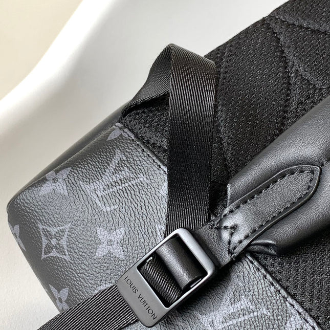 DISCOVERY BACKPACK 41 IN BLACK MONOGRAM MACASSAR CANVAS AND CALFSKIN