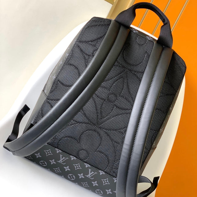 DISCOVERY BACKPACK 41 IN BLACK MONOGRAM MACASSAR CANVAS AND CALFSKIN
