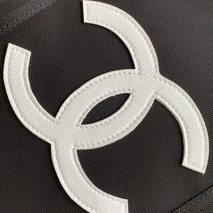 CC TRAVEL BAG 45 IN BLACK CANVAS WITH WHITE LOGO