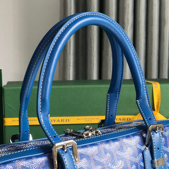 AMBASSADE DOCUMENT CASE 35 IN SAPPHIRE BLUE GOYARDINE CANVAS
