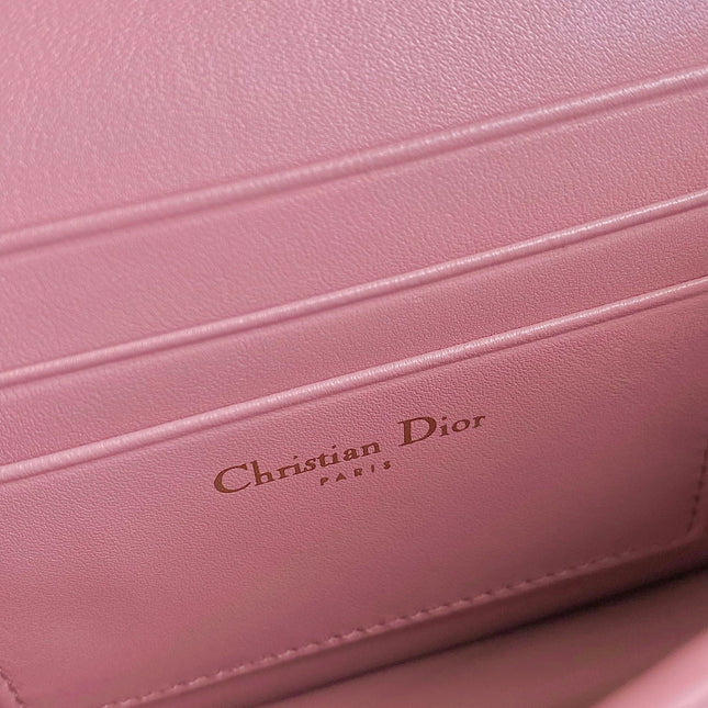 MISS CARO 17 CHAIN BAG IN HOT PINK LAMBSKIN