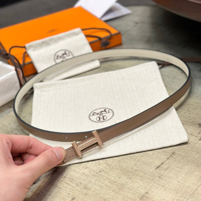 HM FOCUS BUCKLE & REVERSIBLE PEANUT BROWN AND WHITE LEATHER STRAP 13MM COPPER HARDWARE