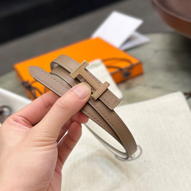 HM FOCUS BUCKLE & REVERSIBLE PEANUT BROWN AND WHITE LEATHER STRAP 13MM COPPER HARDWARE