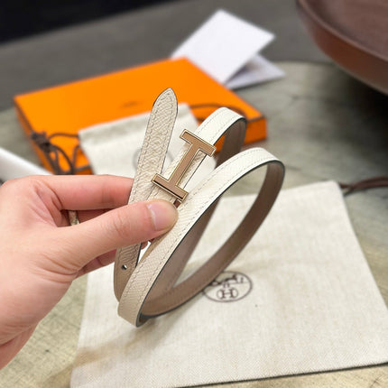 HM FOCUS BUCKLE & REVERSIBLE PEANUT BROWN AND WHITE LEATHER STRAP 13MM COPPER HARDWARE