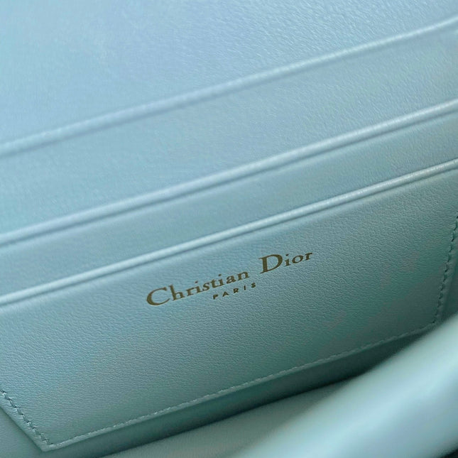MISS CARO 17 CHAIN BAG IN LIGHT BLUE LAMBSKIN
