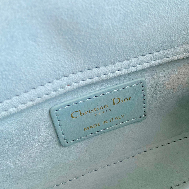 MINI D-JOY BAG 17 IN LIGHT BLUE LAMBSKIN