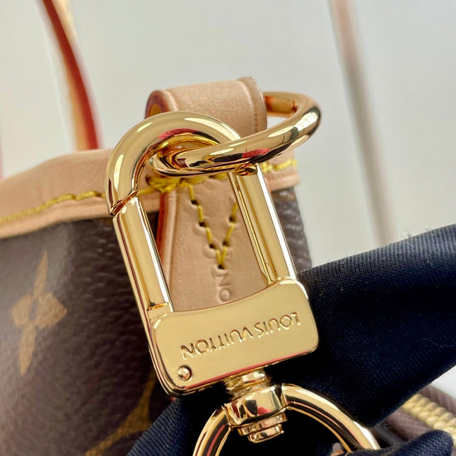 NEVERFULL BB 24 BROWN MONOGRAM CANVAS AND LEATHER TRIM GOLD HARDWARE