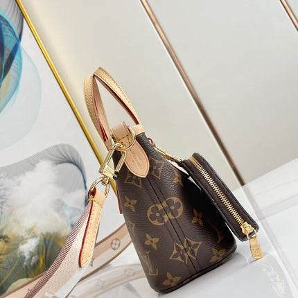 NEVERFULL BB 24 BROWN MONOGRAM CANVAS AND LEATHER TRIM GOLD HARDWARE
