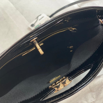 CC MINI 23 SHOPPING BAG IN GLOSSY BLACK CALFSKIN
