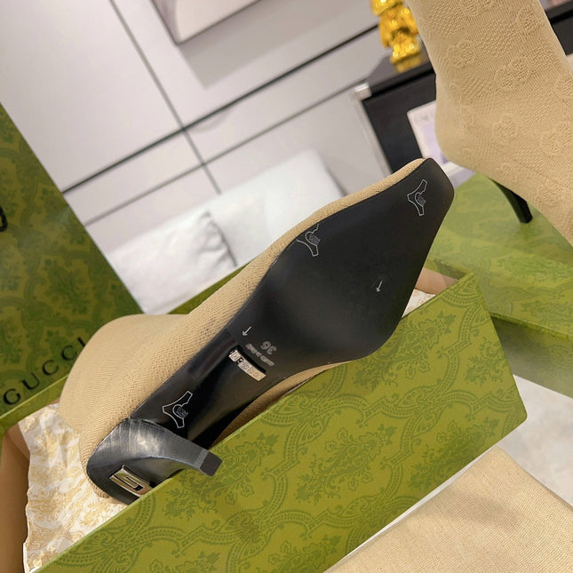 ANKLE BOOTS IN BEIGE KNITTED FABRIC