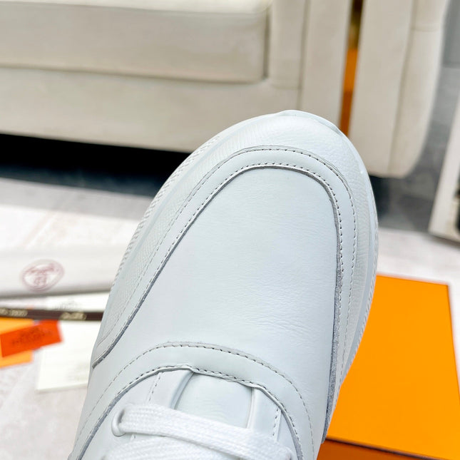 GIGA SNEAKER IN WHITE STITCHED MESH AND CALFSKIN